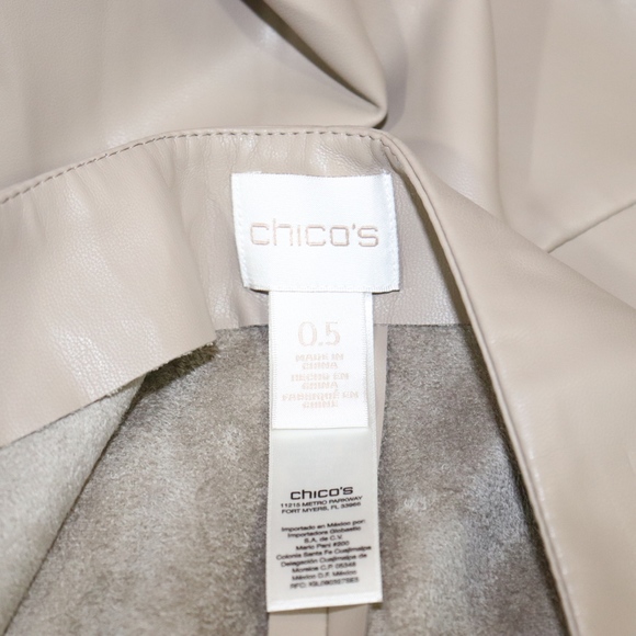 Chico's Size 0.5 XS Leather skirt Tan Hi-Lo skirt - Picture 6 of 8
